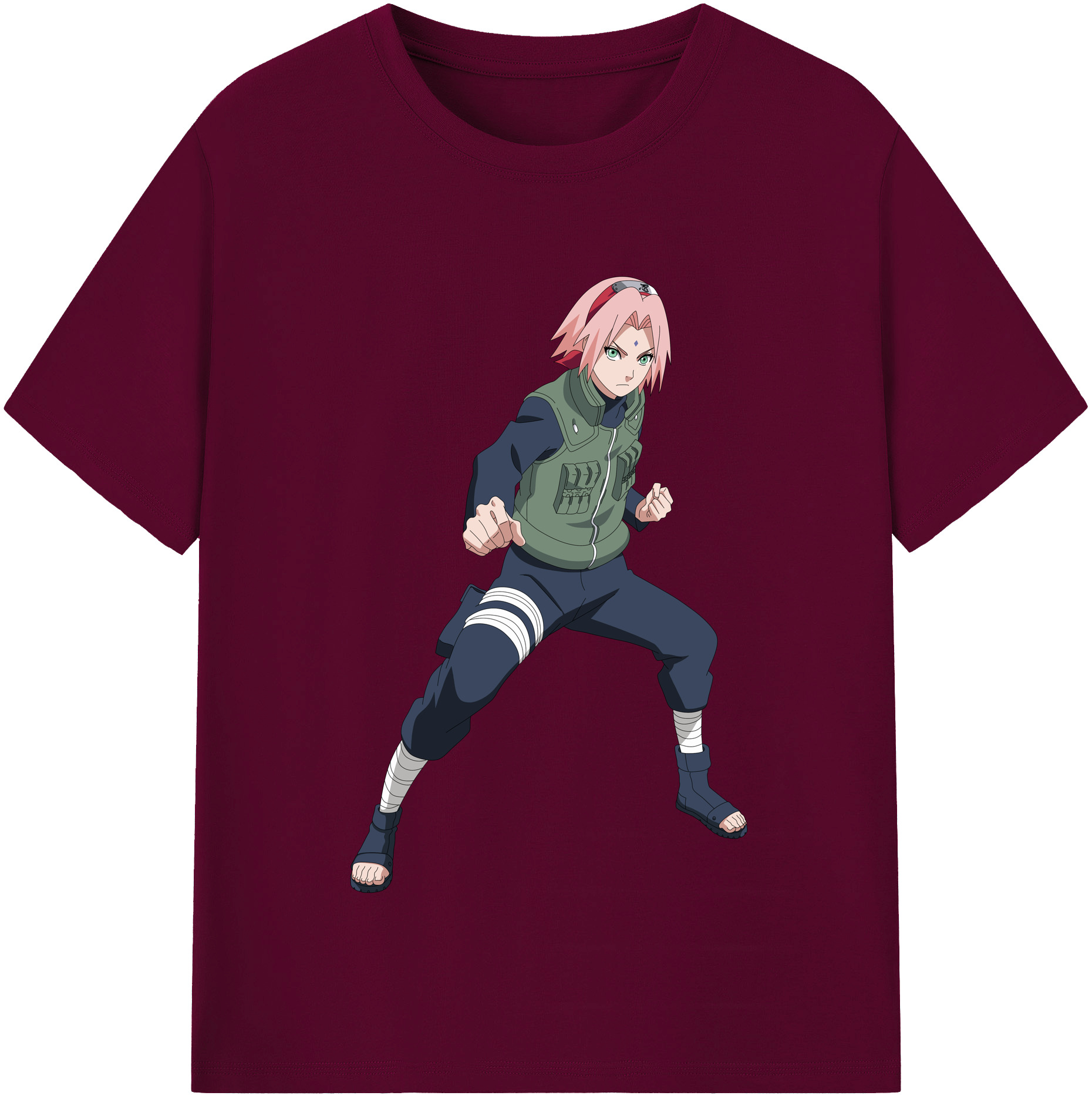 （画像用） NARUTO -ナルト- 春野サクラ Haruno Sakura レディースカジュアルプリントTシャツ（綿100％）